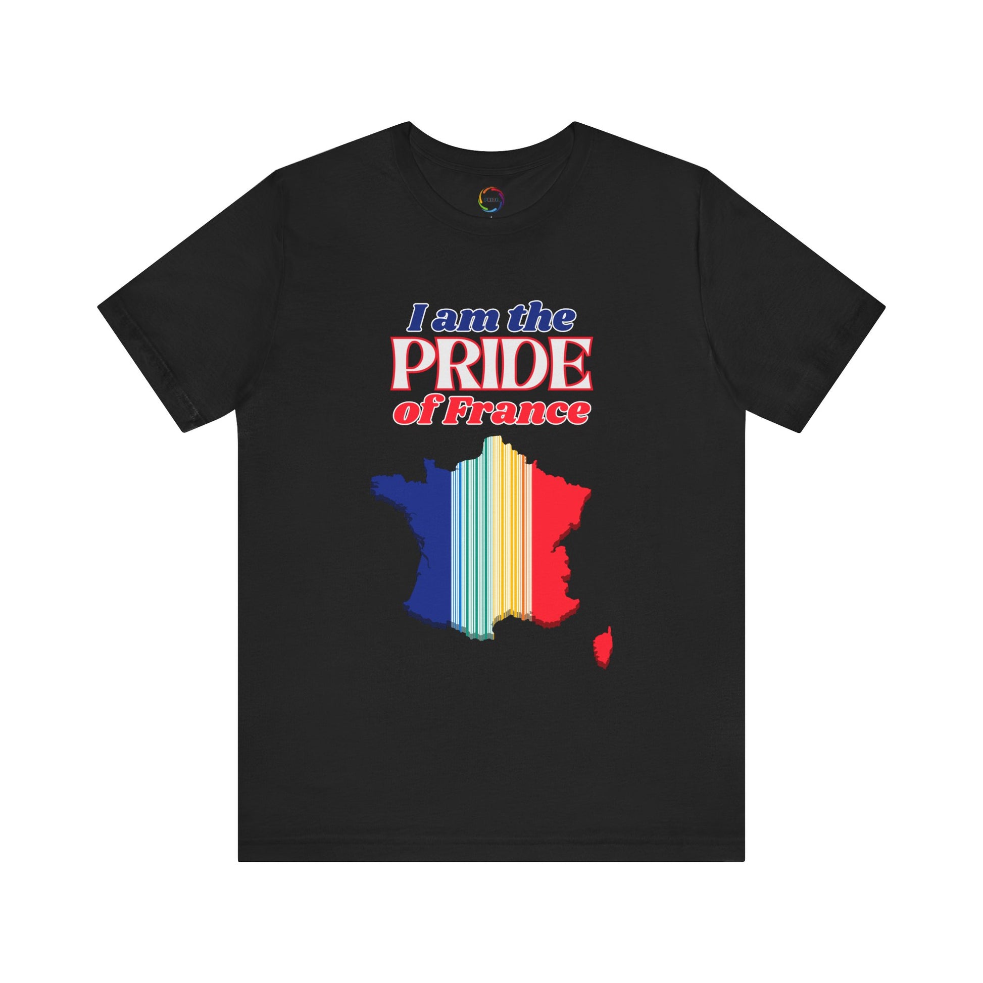 I Am the PRIDE of France T-Shirt - Unisex Tee with Rainbow Map Design