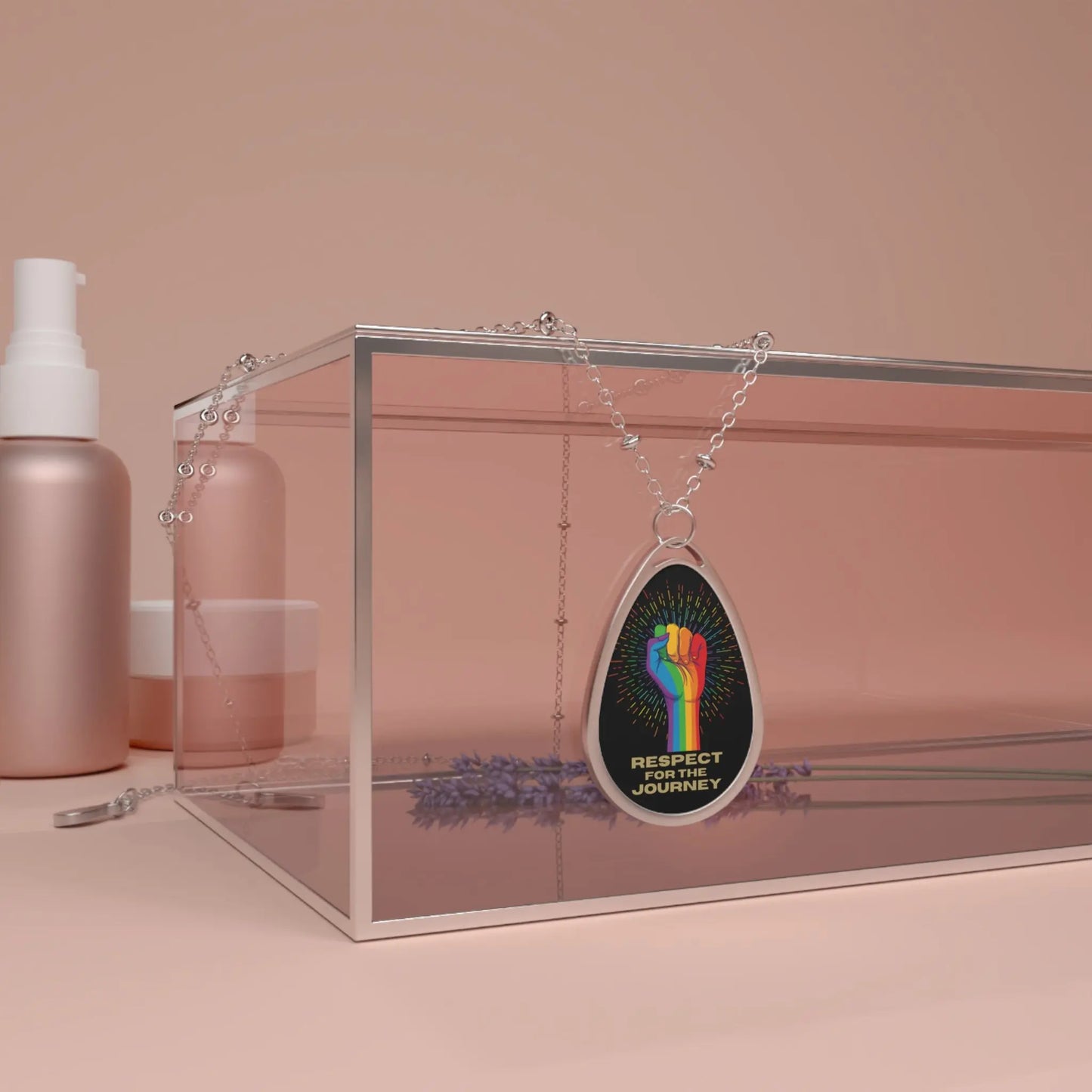 Respect For the Journey Teardrop Necklace For LGBTQ Allies Printify