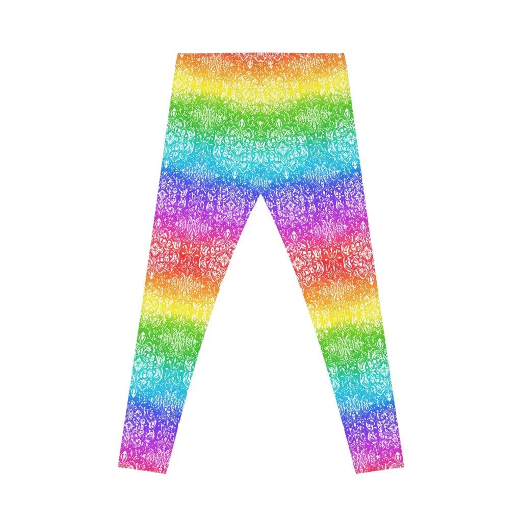 Vibrant Rainbow Pattern Leggings - Colorful Casual Activewear Printify
