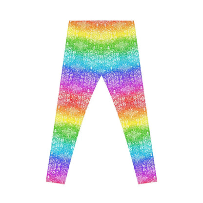 Vibrant Rainbow Pattern Leggings - Colorful Casual Activewear Printify
