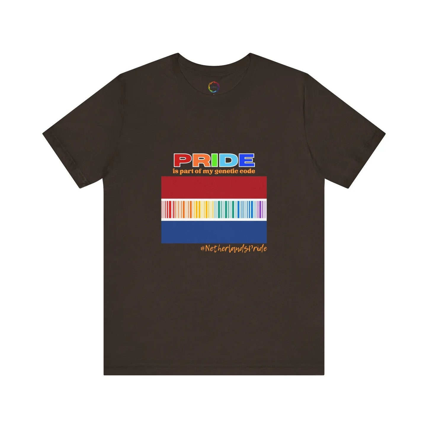 Netherlands PRIDE-Bar Code Unisex Short Sleeve Tee - Celebrating LGBTQ+ Printify