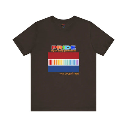 Netherlands PRIDE-Bar Code Unisex Short Sleeve Tee - Celebrating LGBTQ+ Printify