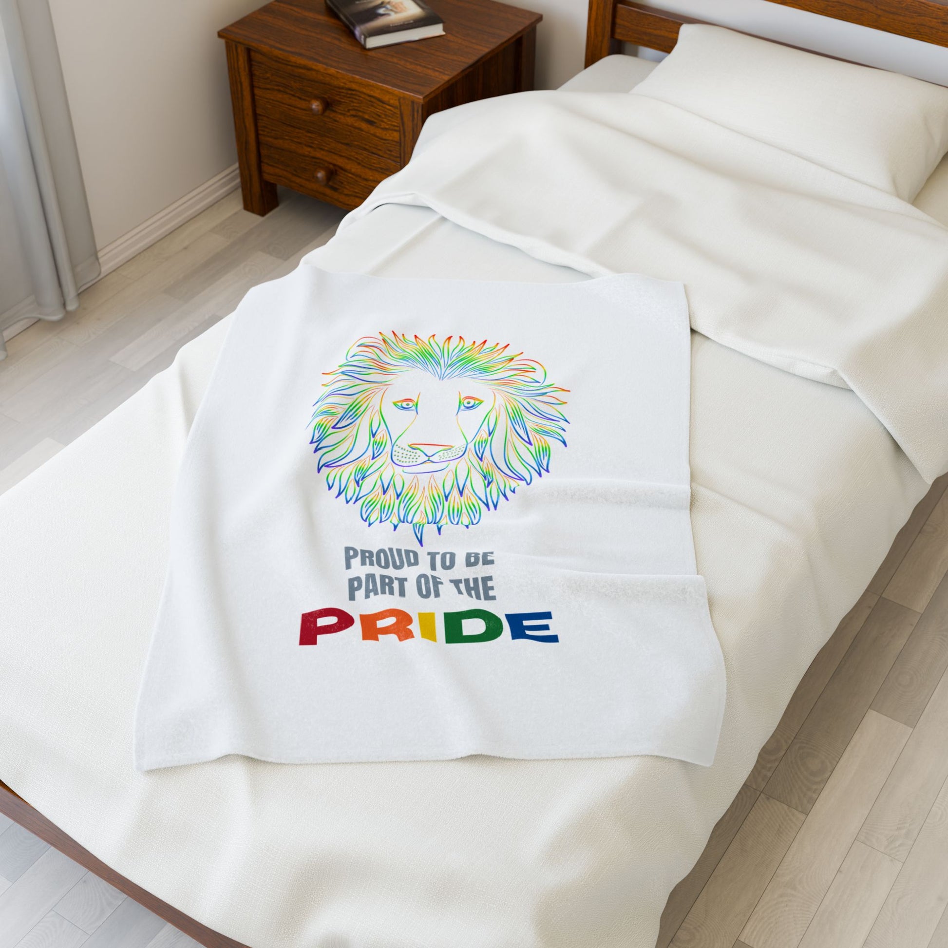 Part of the PRIDE Velvet Blanket - Cozy Rainbow Lion Throw