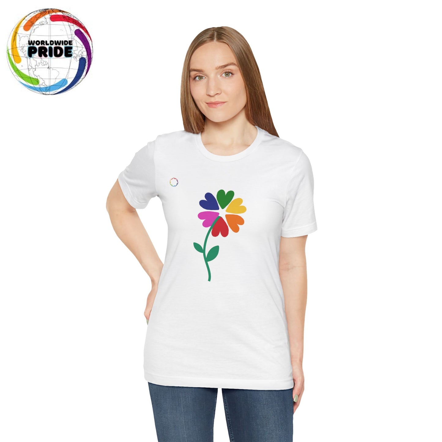 PRIDE Floral Short Sleeve Tee for Celebrating the LGBTQIA+ Community