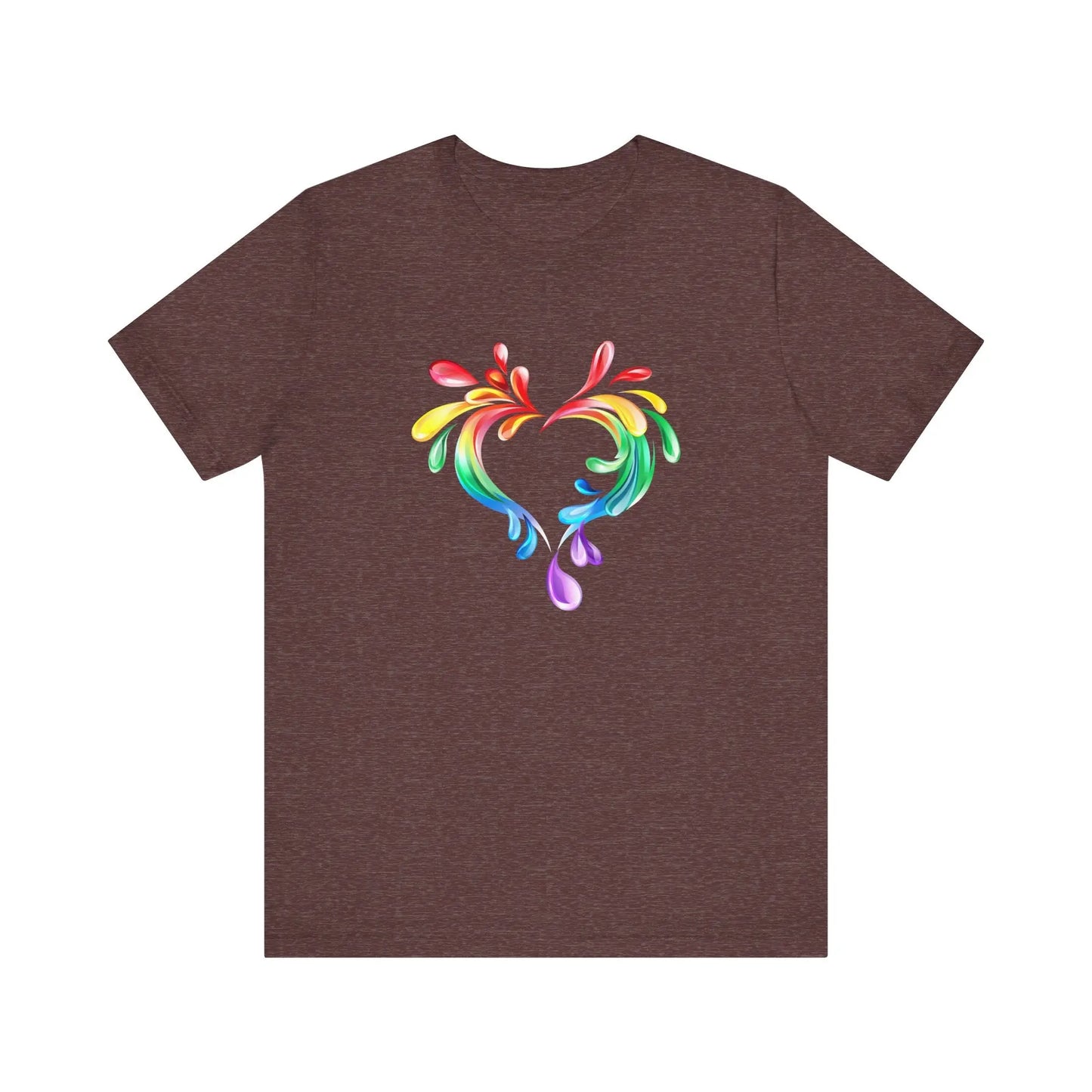 Rainbow Heart Unisex Short Sleeve Tee - PRIDE & Love Design Printify