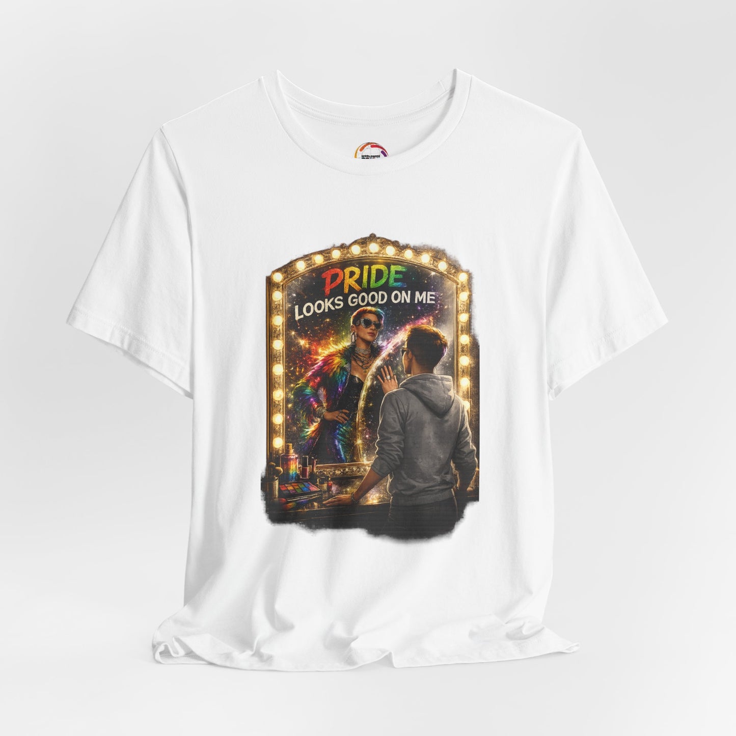 Pride Looks Good On Me T-Shirt — LGBTQ+ Mirror-Glow Graphic Tee