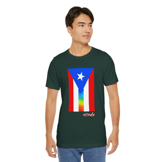 Puerto Rican PRIDE Flag Tee - Unisex Short Sleeve T-Shirt for LGBTQ community Printify