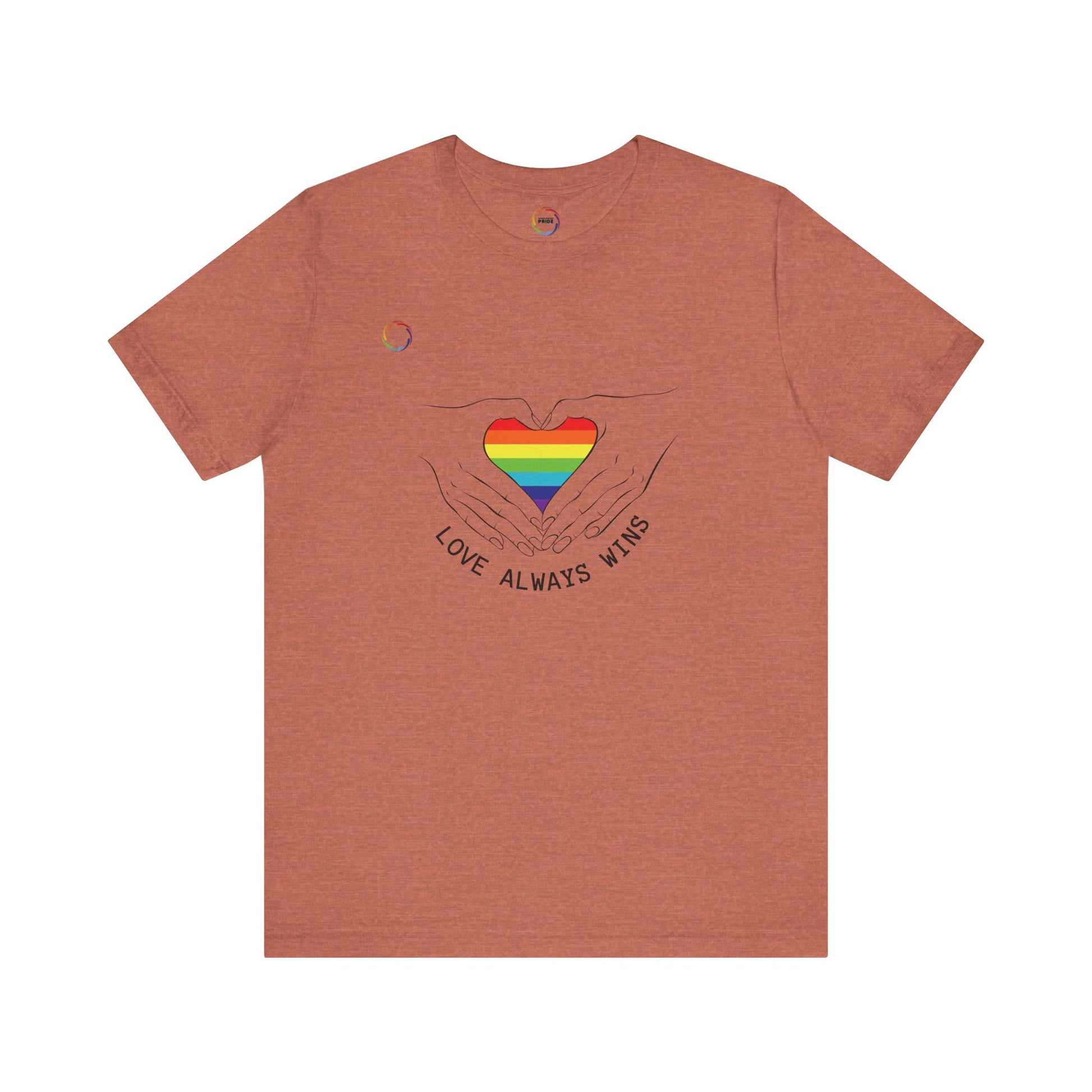 PRIDE Heart Bella+Canvas Unisex Tee - "Love Always Wins"