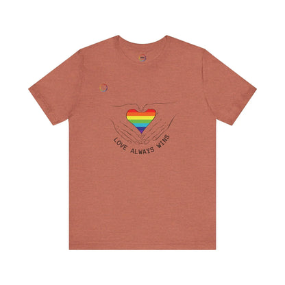 PRIDE Heart Bella+Canvas Unisex Tee - "Love Always Wins" Printify