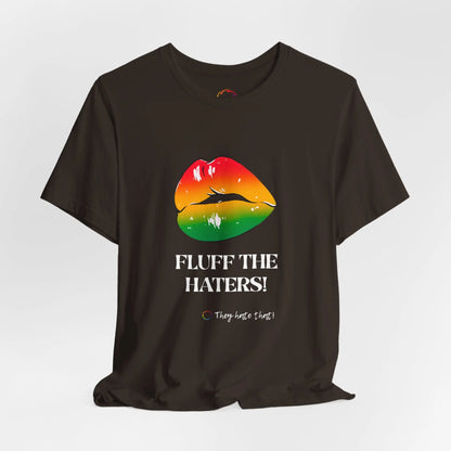 Fluff The Haters Rainbow Lips Tee — Funny Empowerment Graphic T-Shirt Printify