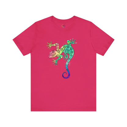Rainbow Gecko Unisex Tee - Vibrant Nature-Inspired Design Printify