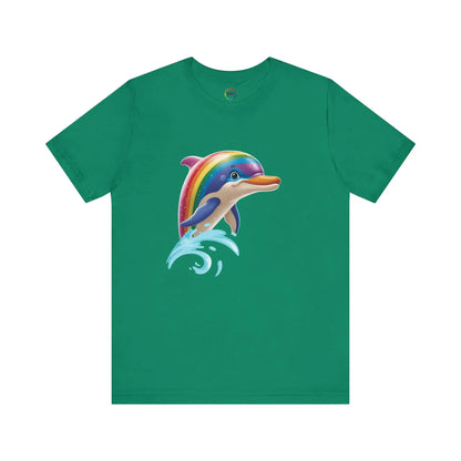 PRIDE- Rainbow Dolphin Unisex Tee - Fun Summer Shirt Printify