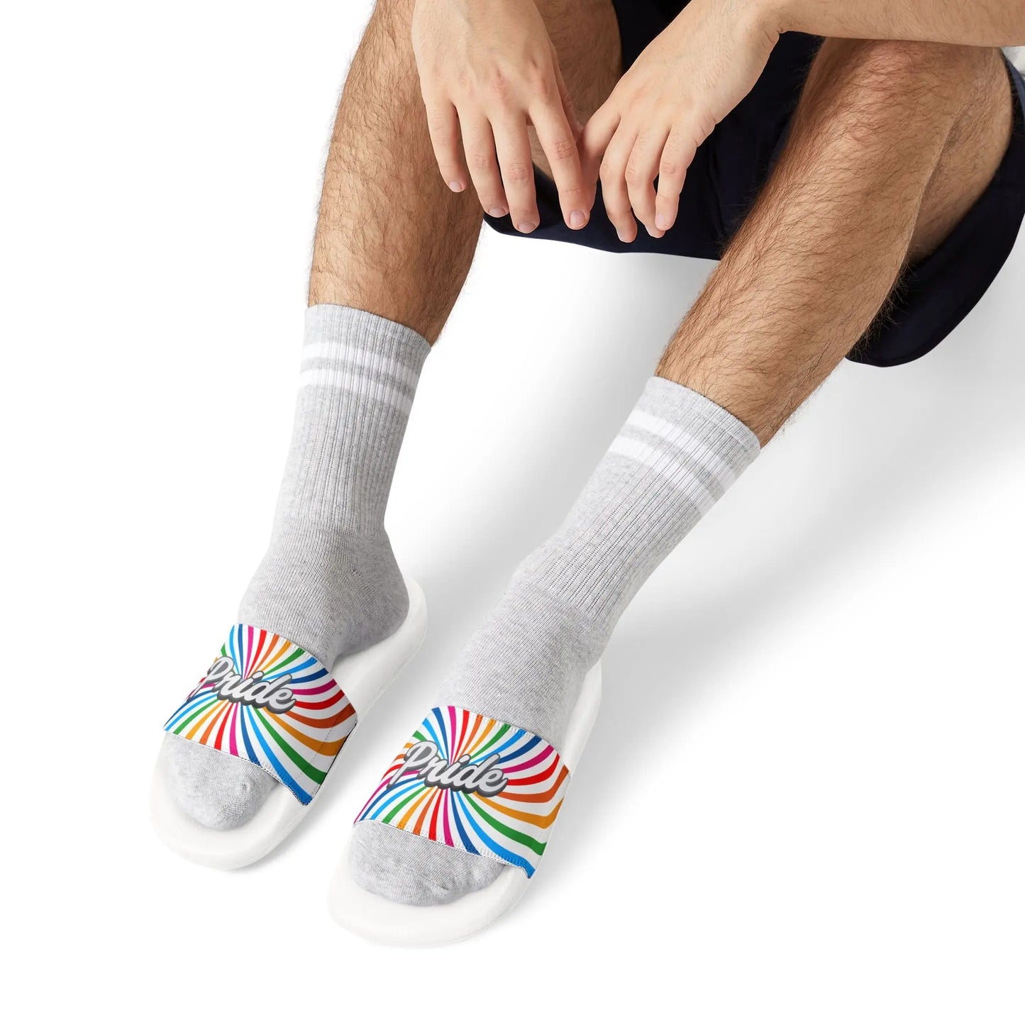 Men's Pride Spiral Sandals - Colorful Summer Footwear Printify