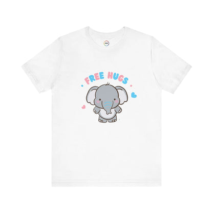 Cute Elephant 'Free Hugs' Unisex Short Sleeve Tee Printify