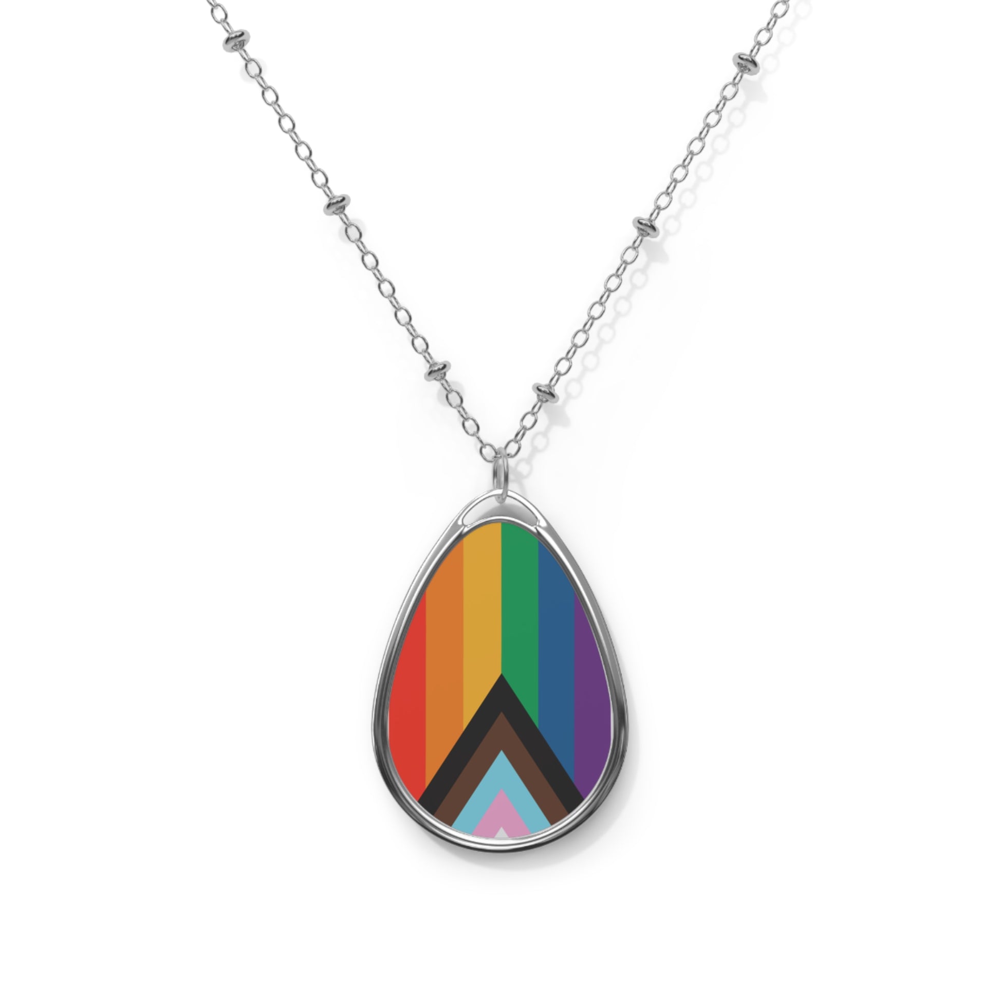 PRIDE Flag Teardrop Necklace