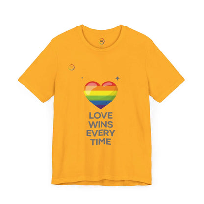 Rainbow Heart Graphic Tee - Love Wins Every Time Printify