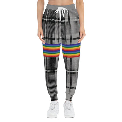 Trendy PRIDE Plaid Athletic Joggers - Unisex Activewear Printify