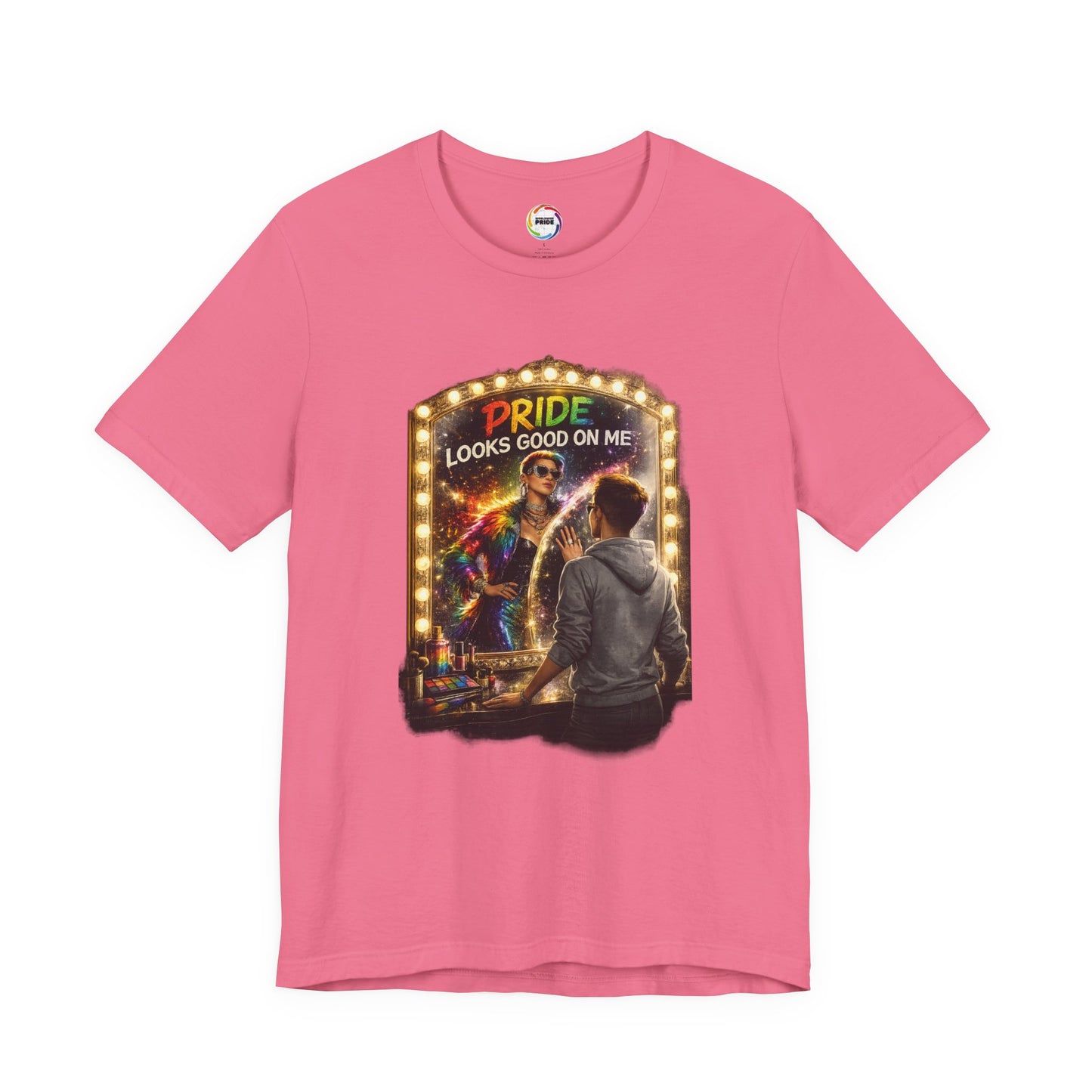 Pride Looks Good On Me T-Shirt — LGBTQ+ Mirror-Glow Graphic Tee