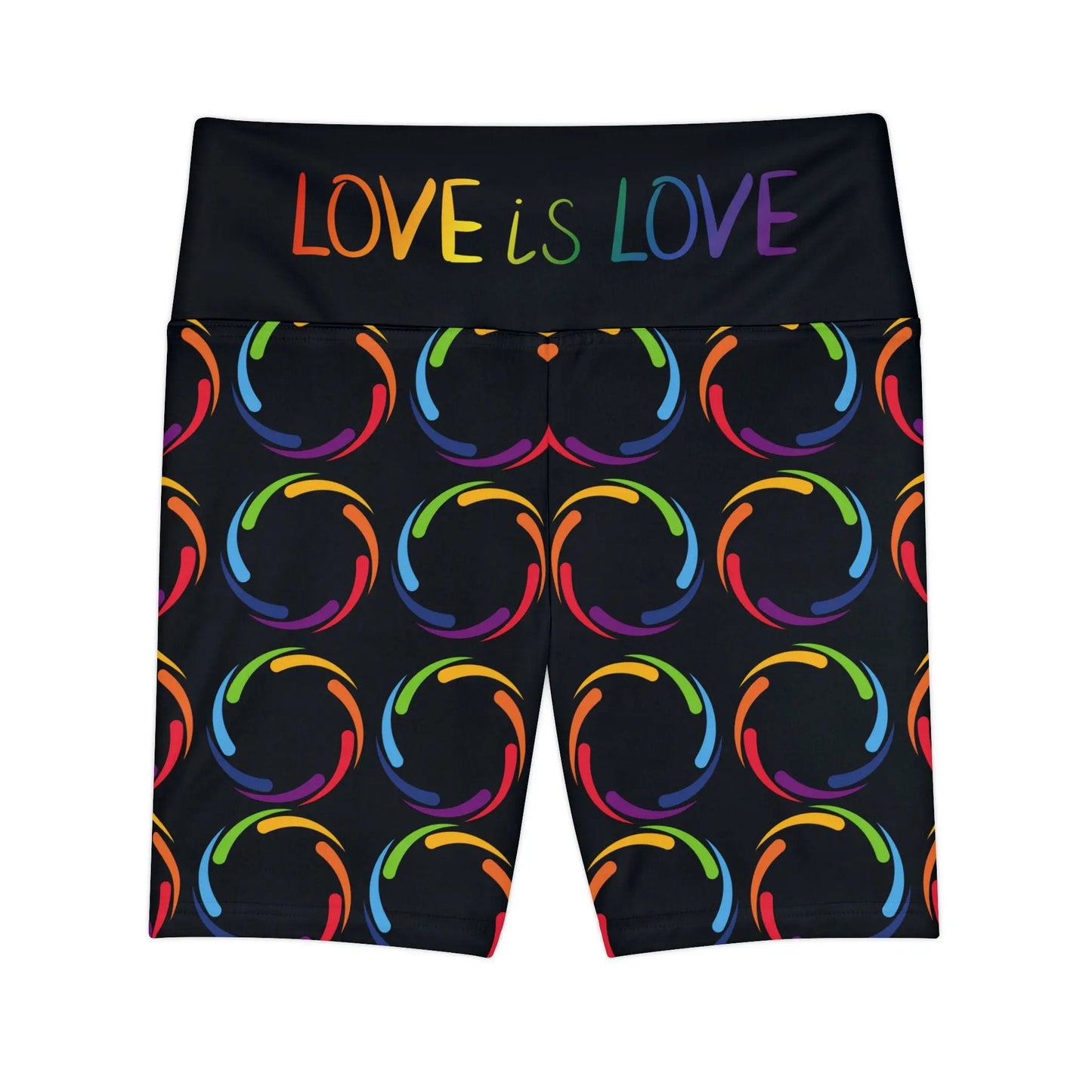 PRIDE Black Workout Shorts - Love is Love Yoga Shorts Printify
