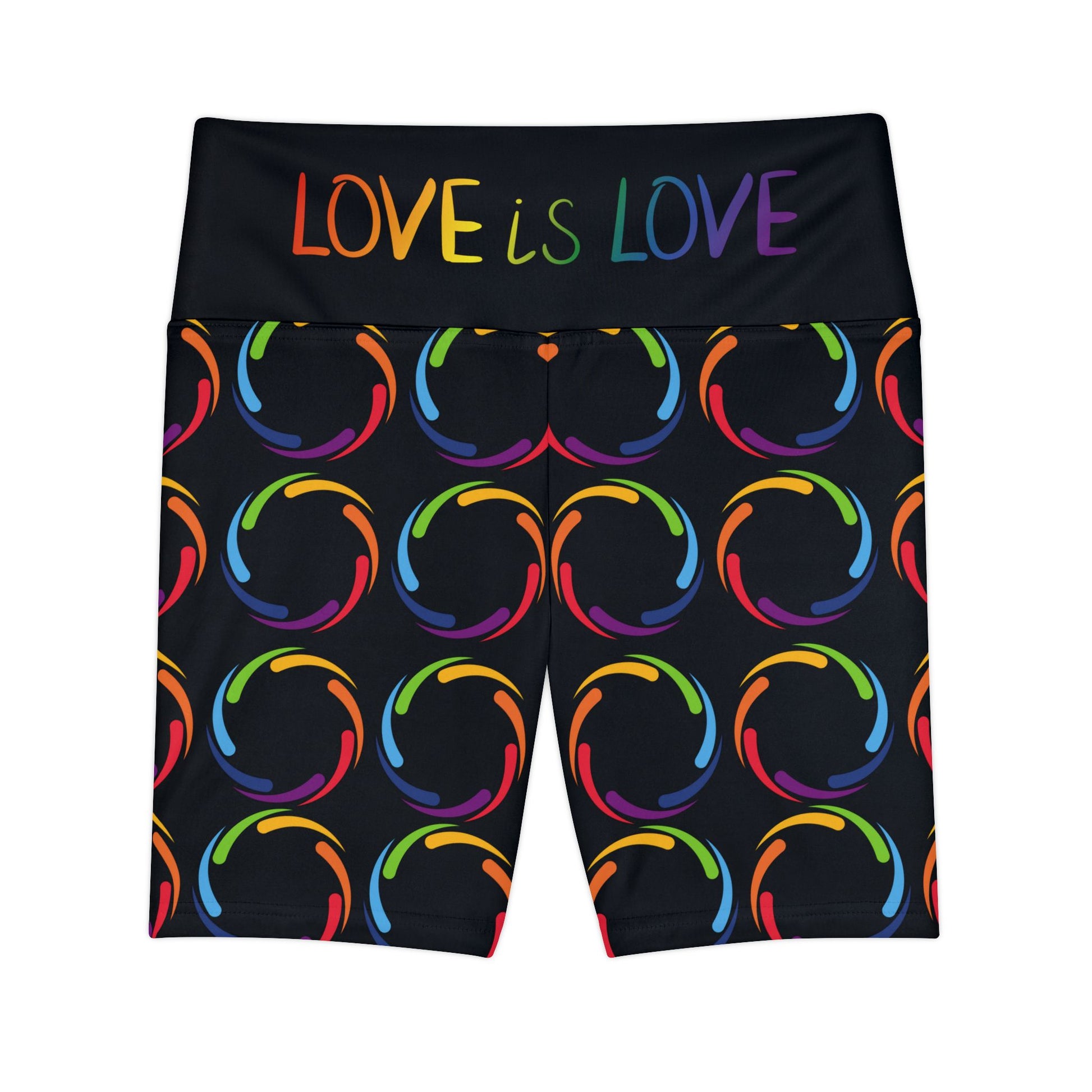 PRIDE Black Workout Shorts - Love is Love Yoga Shorts