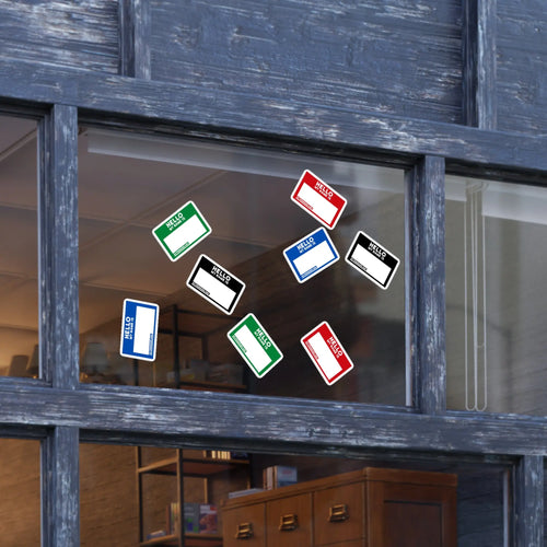 Four-Color Name Tag Sticker Sheet, 5 pcs, Customizable Labels for Events, LGBTQ+ Awareness, Party Favors Printify