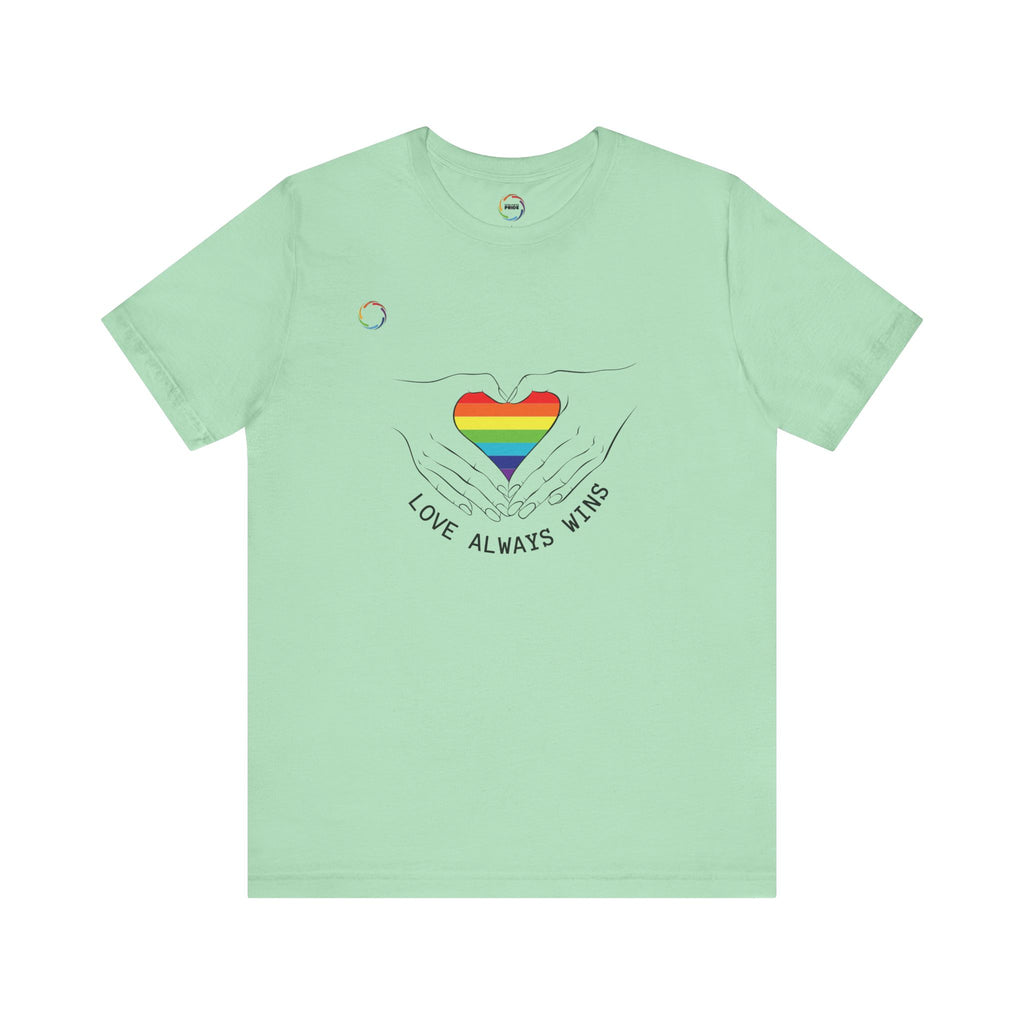 PRIDE Heart Bella+Canvas Unisex Tee - "Love Always Wins"