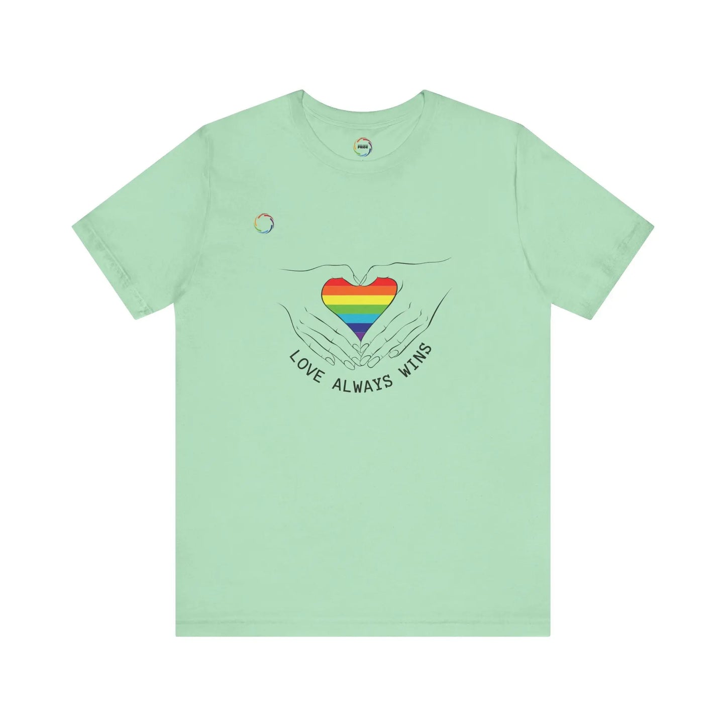 PRIDE Heart Bella+Canvas Unisex Tee - "Love Always Wins" Printify