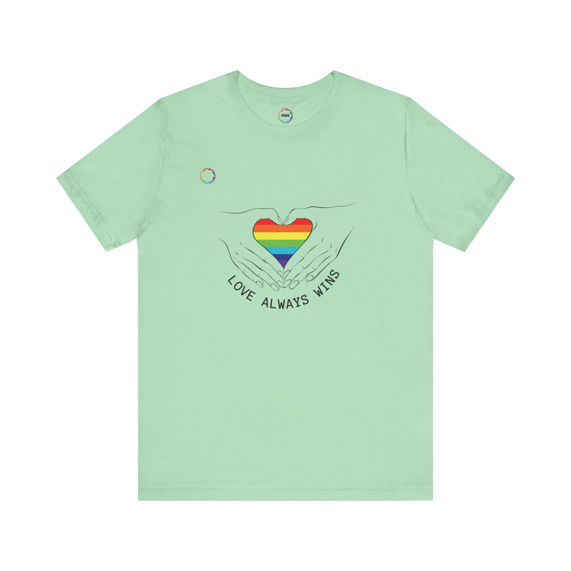 PRIDE Heart Bella+Canvas Unisex Tee - "Love Always Wins"