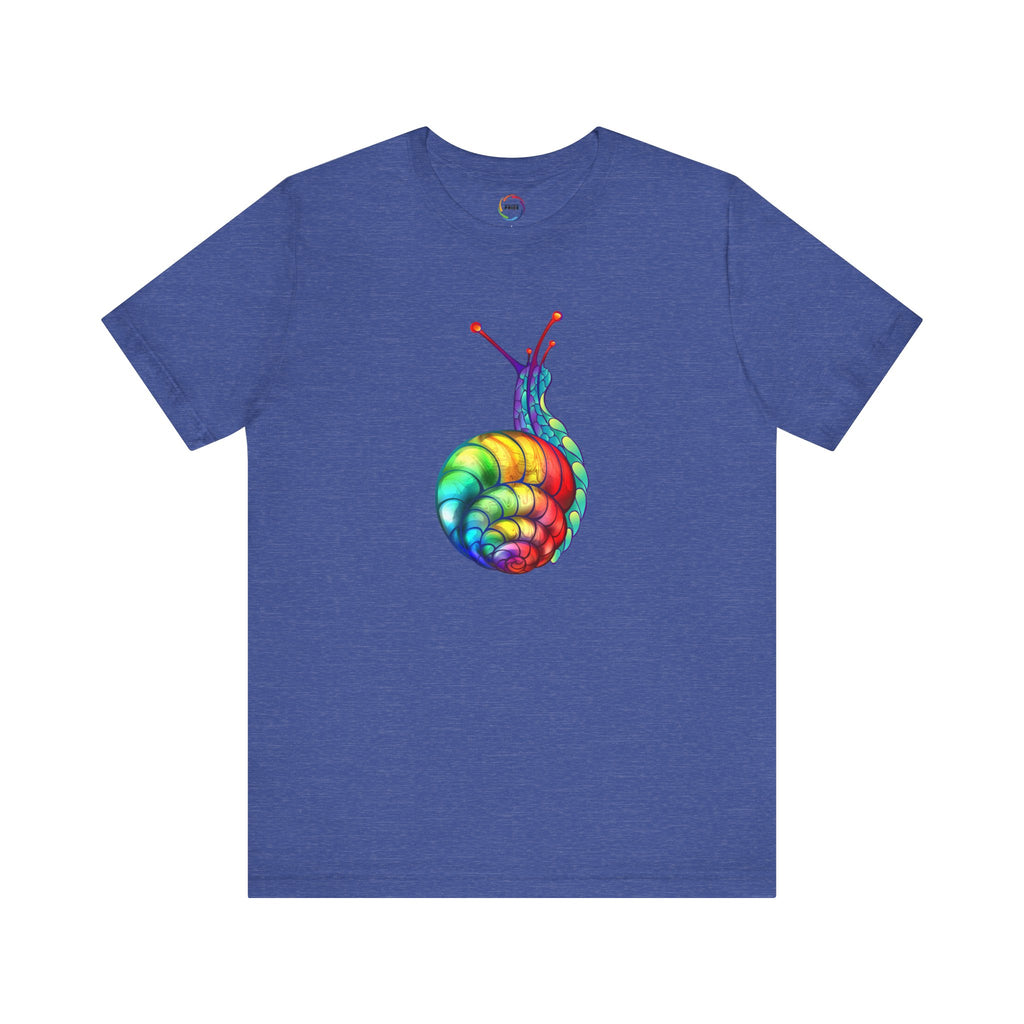 Rainbow Snail Unisex Jersey Tee - Colorful Short Sleeve Shirt