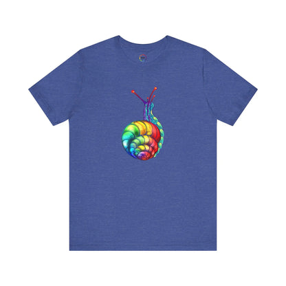 Rainbow Snail Unisex Jersey Tee - Colorful Short Sleeve Shirt Printify