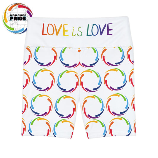 PRIDE Love is Love Workout Shorts for Women