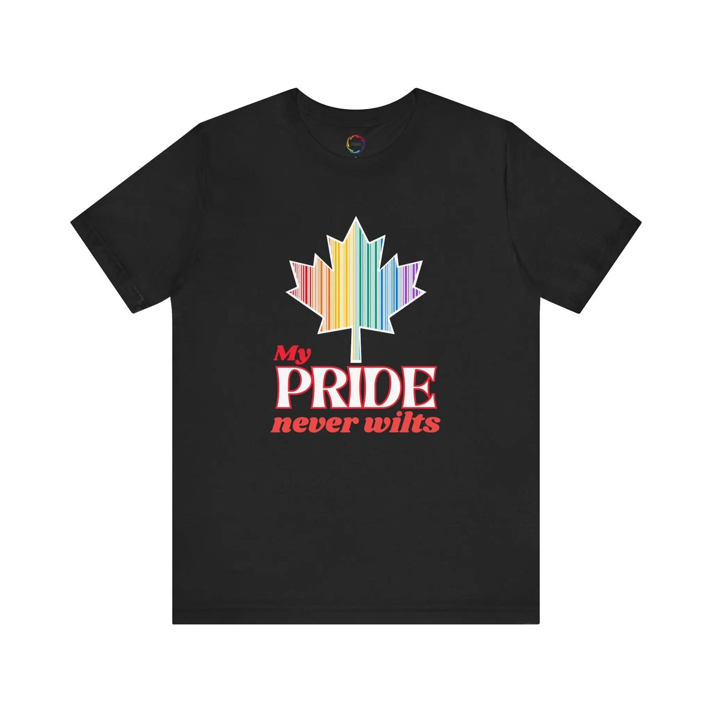 Canadian LGBTQ Maple Leaf Short Sleeve Tee - My Pride Never Wilts Printify