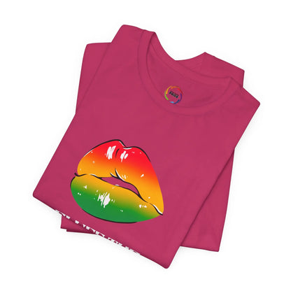 Fluff The Haters Rainbow Lips Tee — Funny Empowerment Graphic T-Shirt Printify