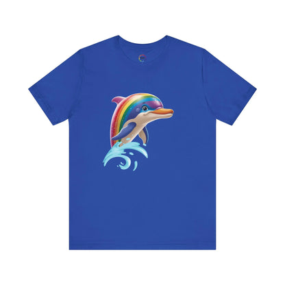 PRIDE- Rainbow Dolphin Unisex Tee - Fun Summer Shirt Printify