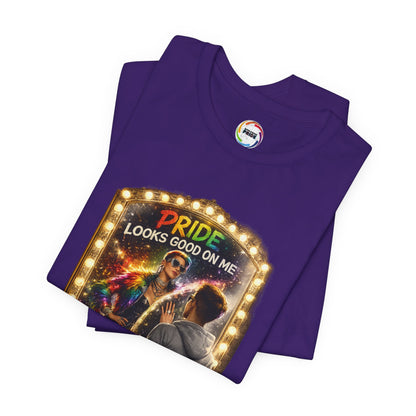 Pride Looks Good On Me T-Shirt — LGBTQ+ Mirror-Glow Graphic Tee