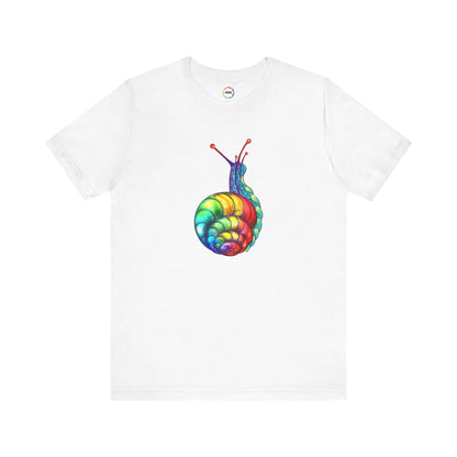 Rainbow Snail Unisex Jersey Tee - Colorful Short Sleeve Shirt Printify