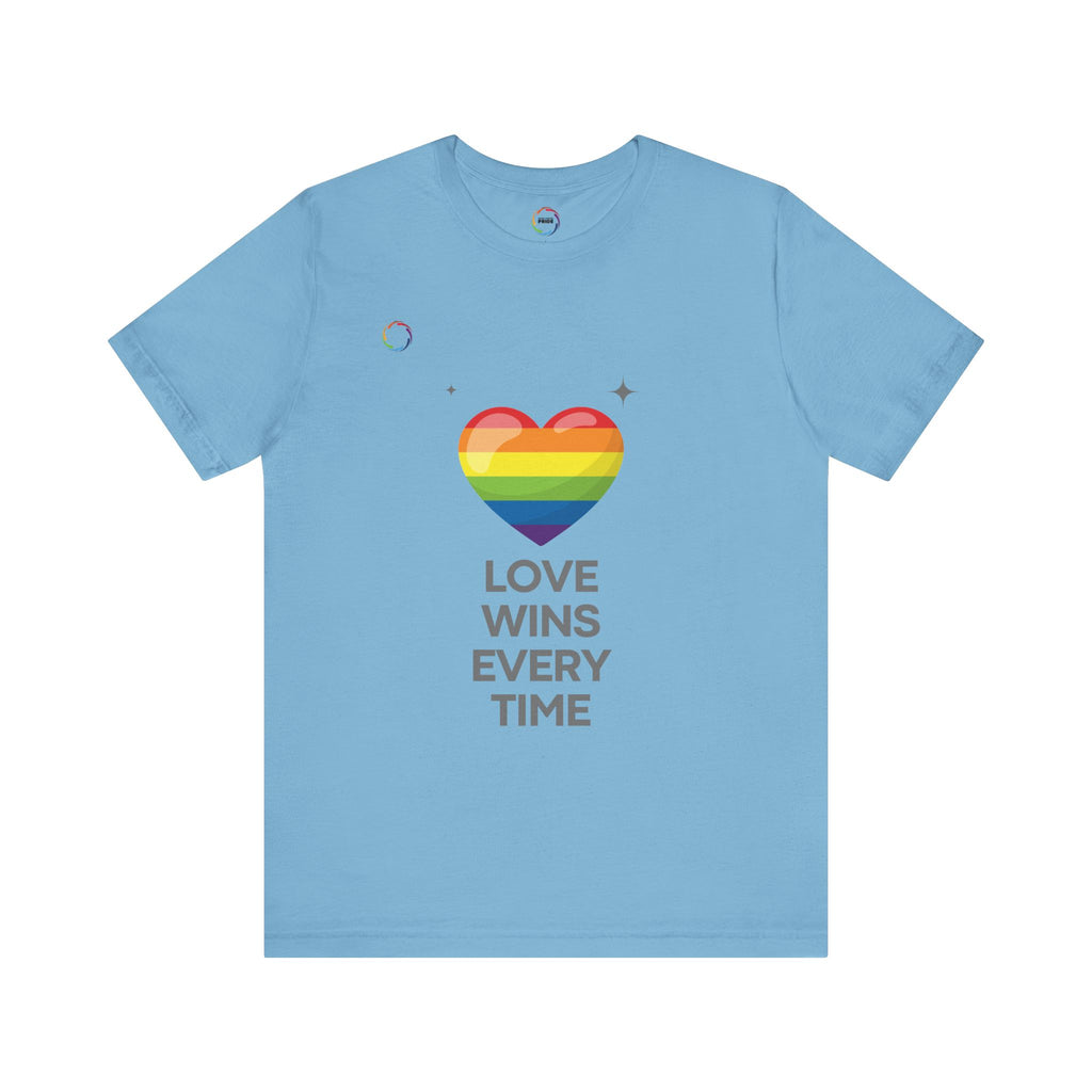 Rainbow Heart Graphic Tee - Love Wins Every Time