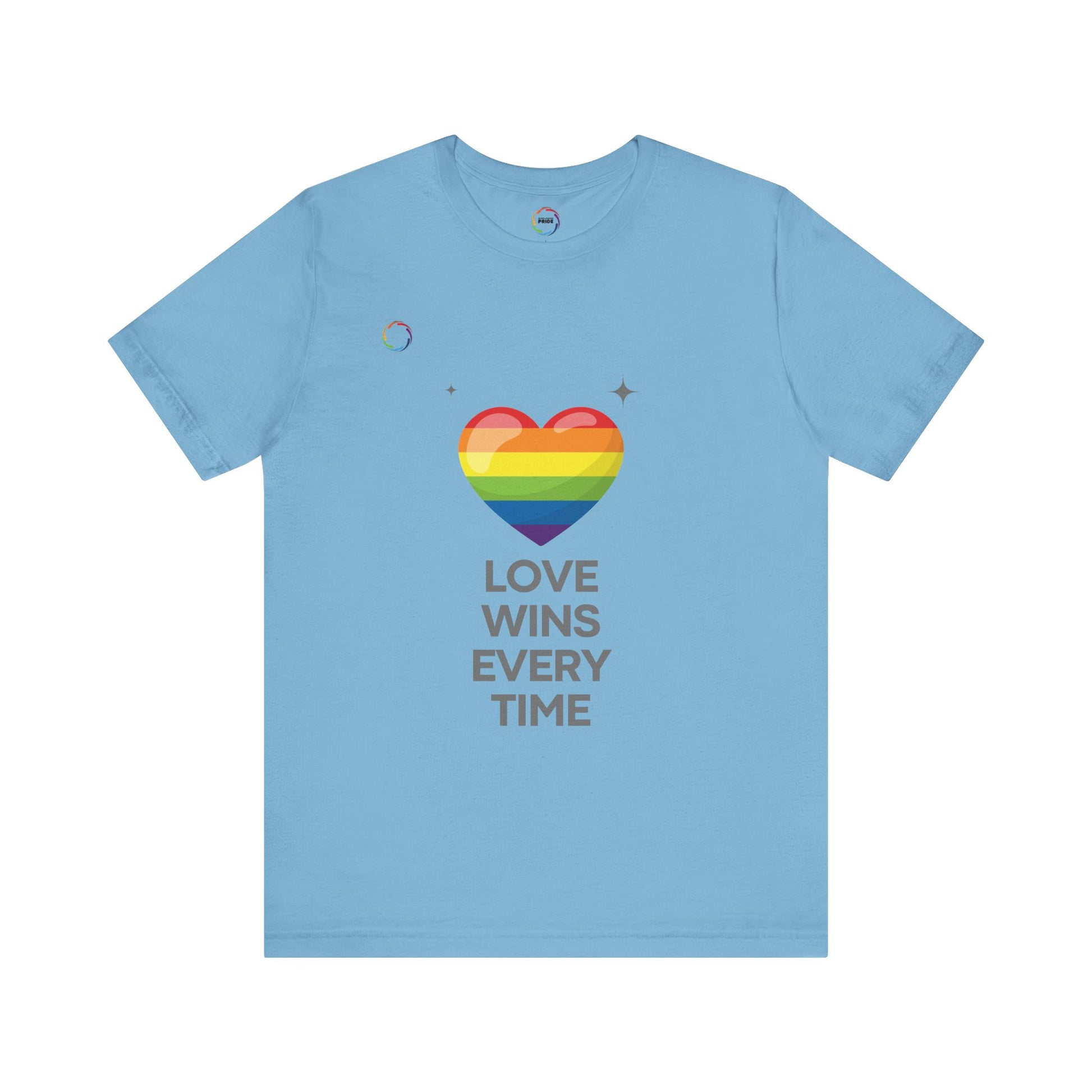 Rainbow Heart Graphic Tee - Love Wins Every Time