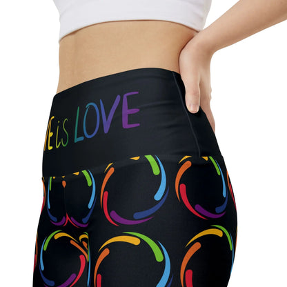 PRIDE Black Workout Shorts - Love is Love Yoga Shorts Printify