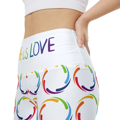 PRIDE Love is Love Workout Shorts for Women Printify
