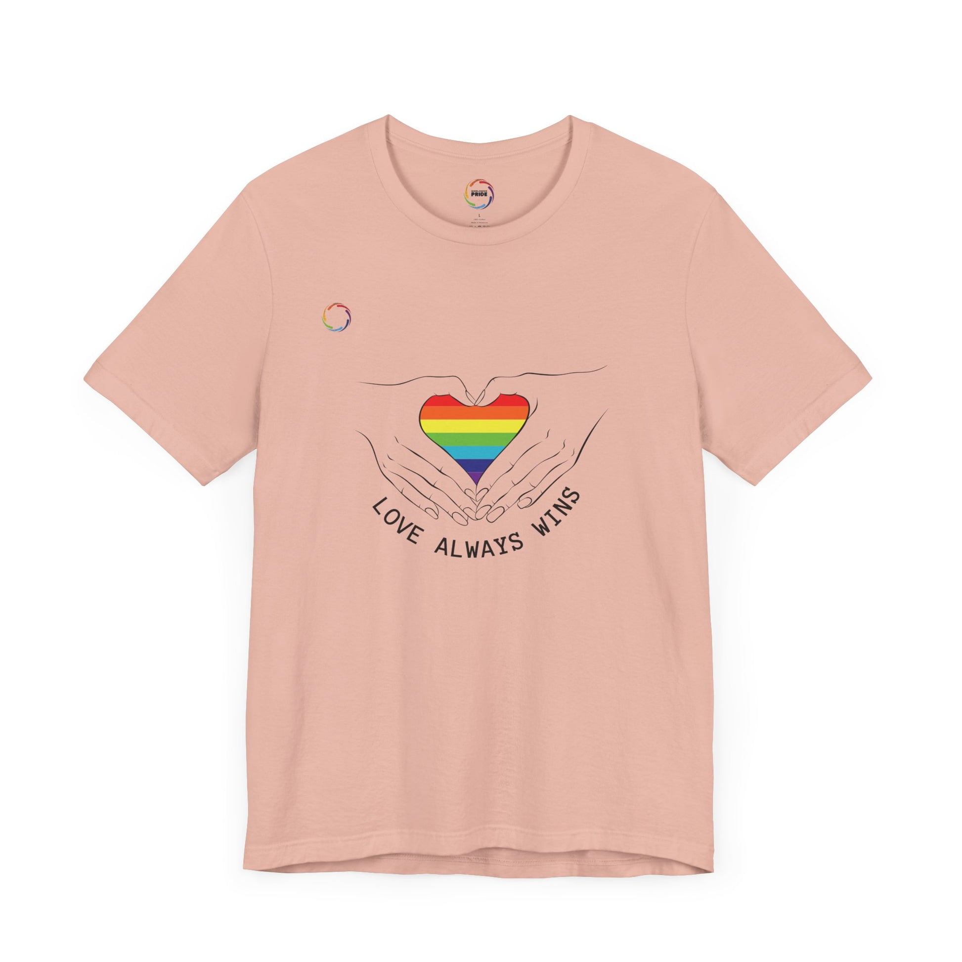 PRIDE Heart Bella+Canvas Unisex Tee - "Love Always Wins"