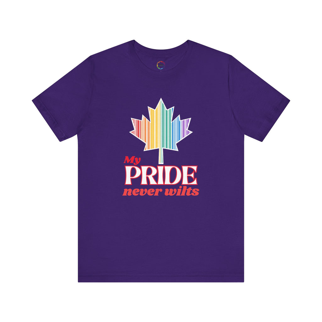 Canadian LGBTQ Maple Leaf Short Sleeve Tee - My Pride Never Wilts