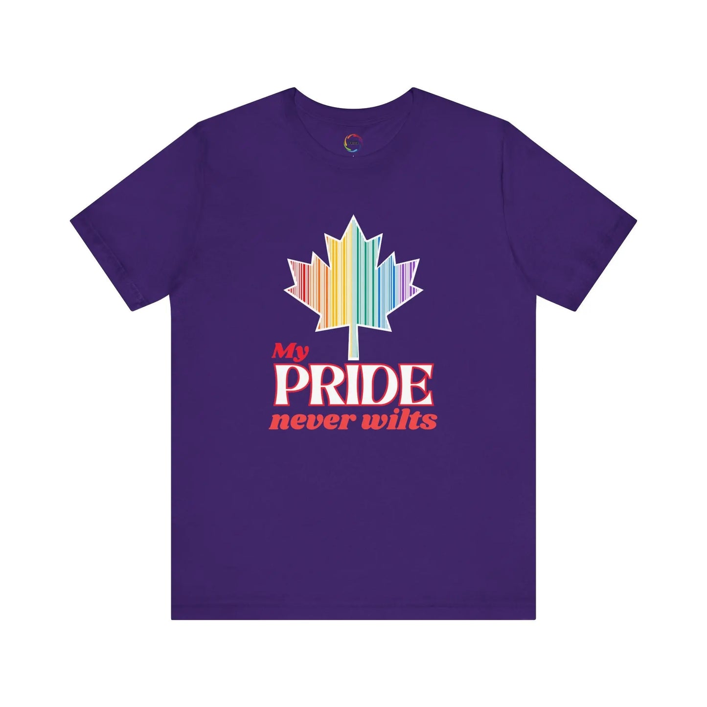 Canadian LGBTQ Maple Leaf Short Sleeve Tee - My Pride Never Wilts Printify