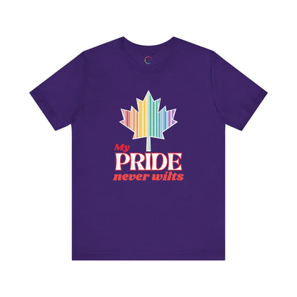 Canadian LGBTQ Maple Leaf Short Sleeve Tee - My Pride Never Wilts Printify