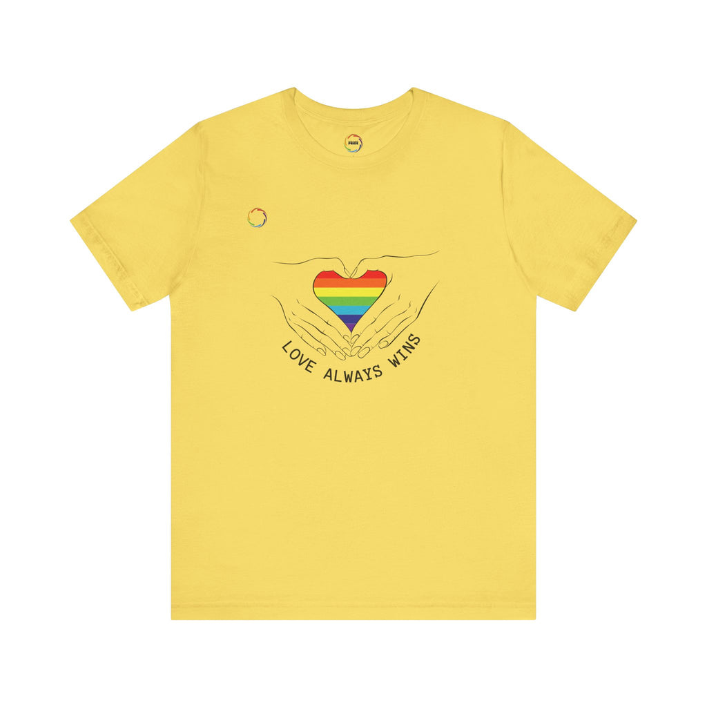 PRIDE Heart Bella+Canvas Unisex Tee - "Love Always Wins"