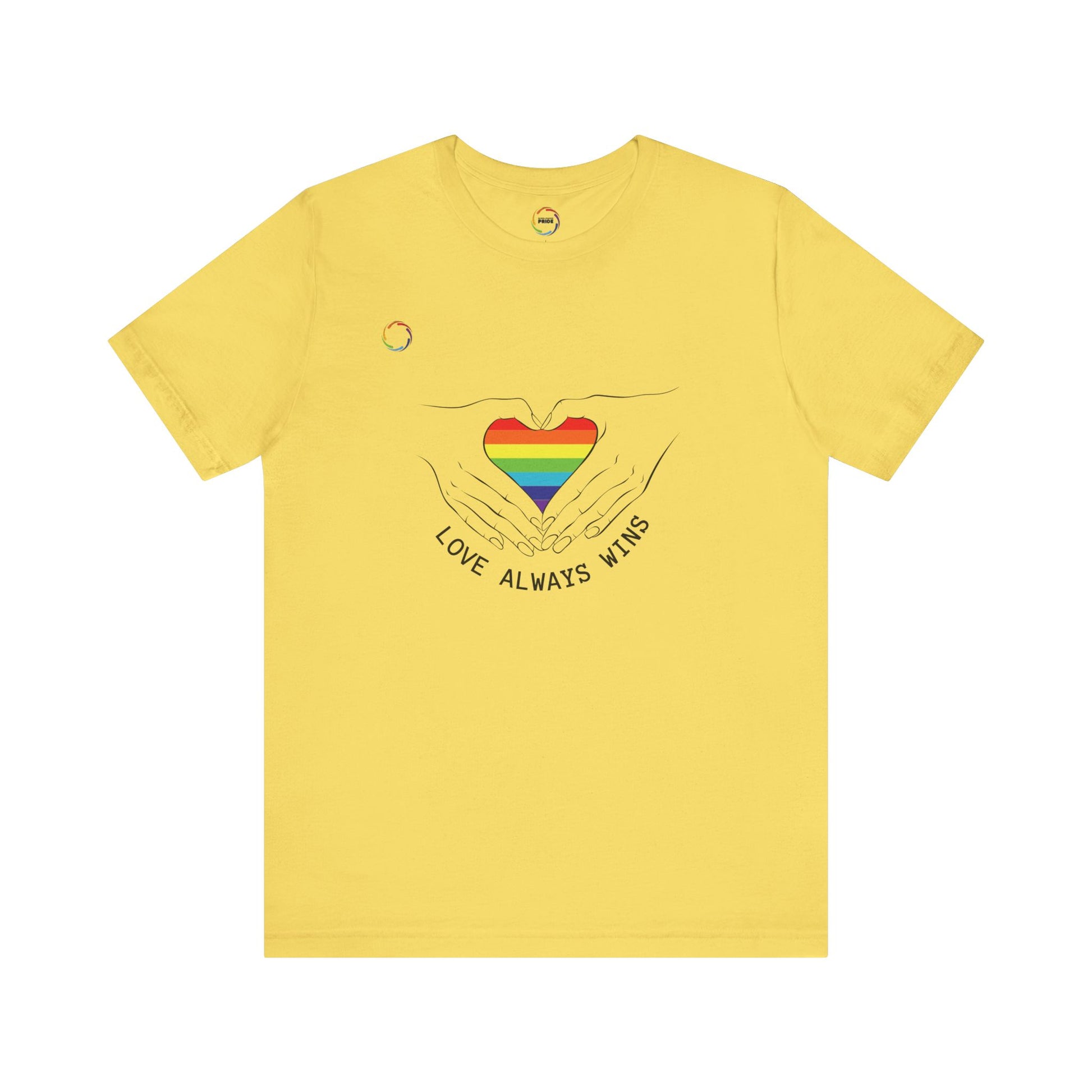 PRIDE Heart Bella+Canvas Unisex Tee - "Love Always Wins"