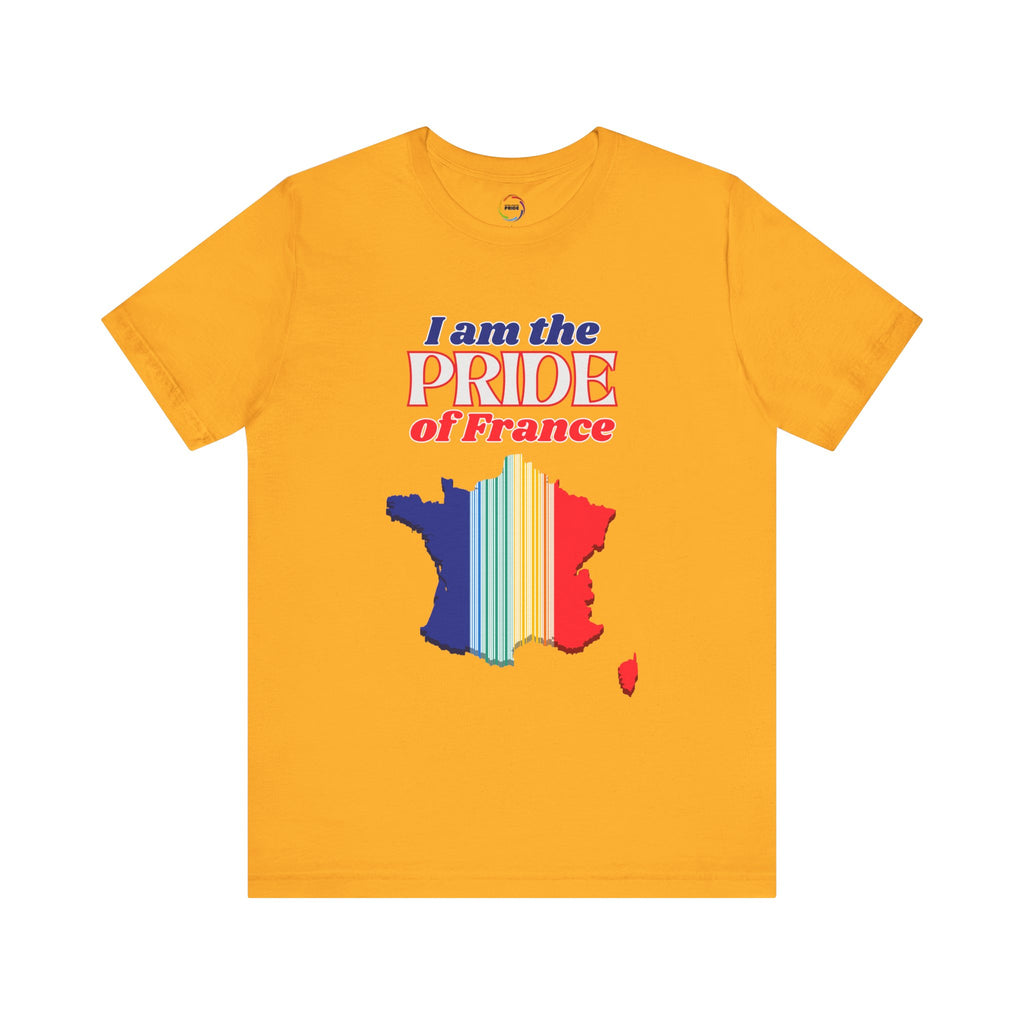 I Am the PRIDE of France T-Shirt - Unisex Tee with Rainbow Map Design