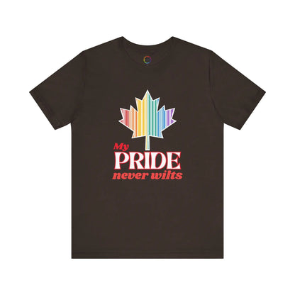 Canadian LGBTQ Maple Leaf Short Sleeve Tee - My Pride Never Wilts Printify