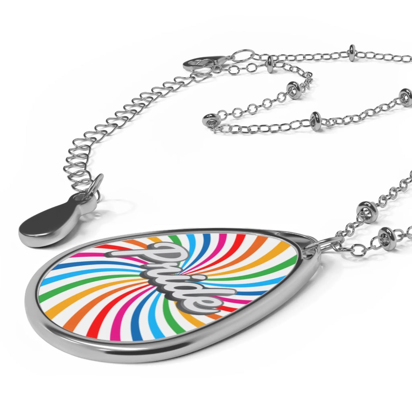 PRIDE Swirl Oval Necklace - Celebrate Love and Diversity Printify