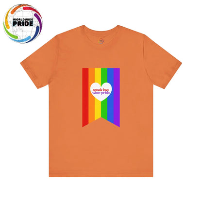 PRIDE Speak Love & Wear Pride - Rainbow Short Sleeve Tee Printify